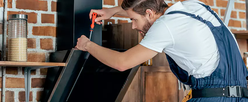 Old Rusted Metal Fireplace Repair And Replacement in Red Deer, AB